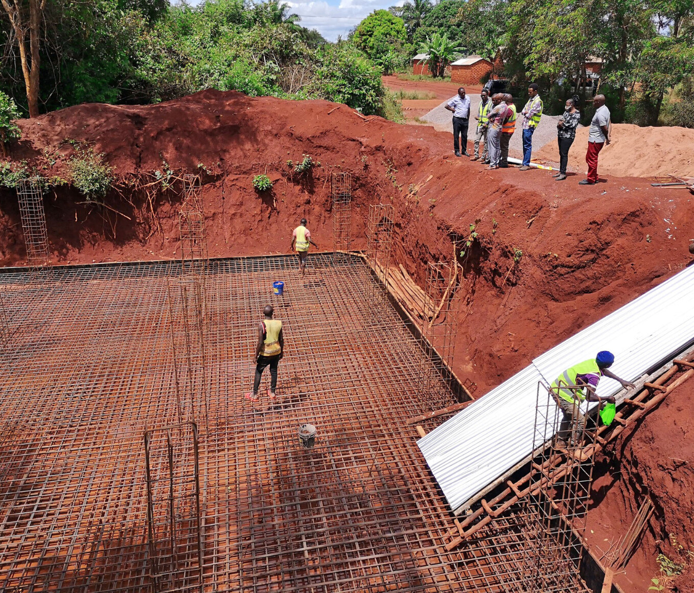 view of a water infrastructure being built