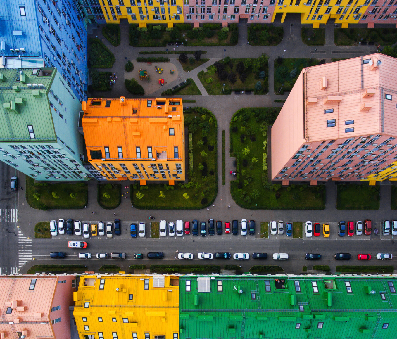 aerial view of houses, Kyiv, Ukraine