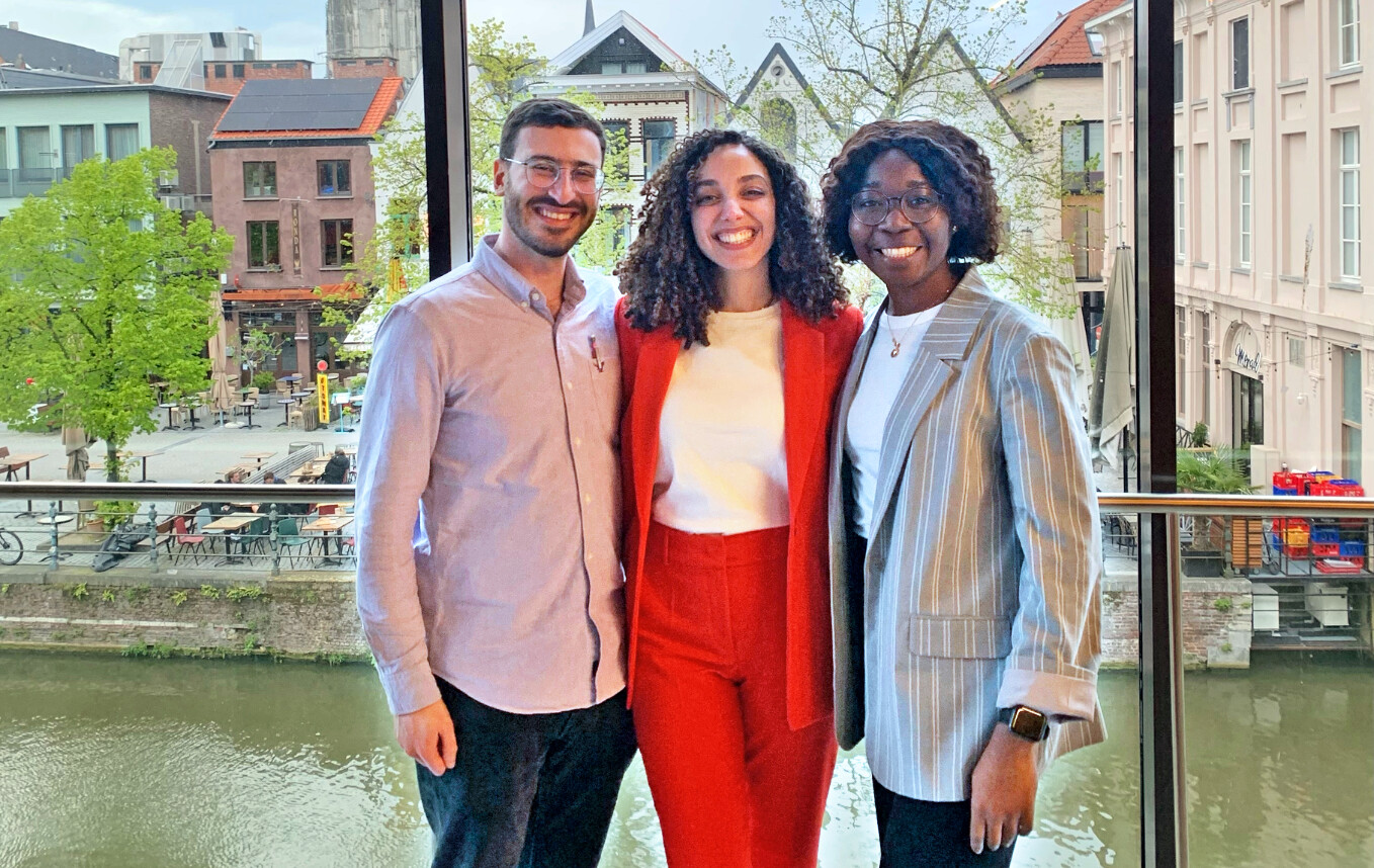 young interns Patrick, Sohaila and Aunalia